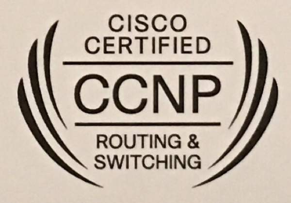 Cisco Certified CCNP Routing and Switching badge.